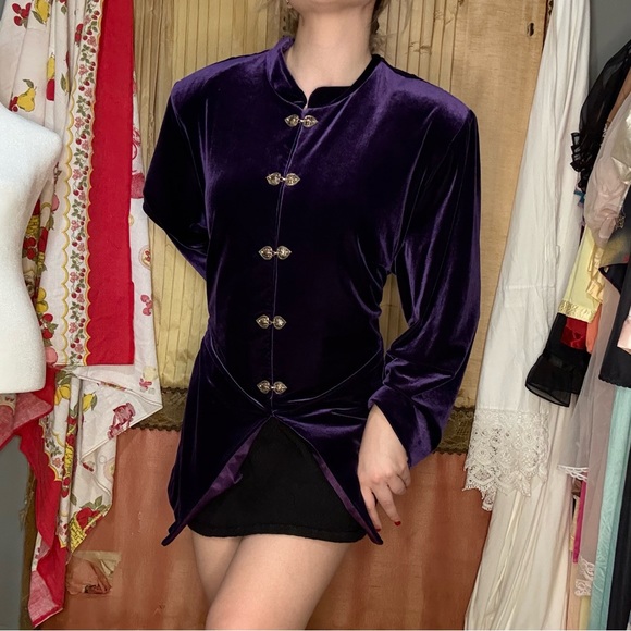 Vintage 90s R & M Richards Rich Purple Velvet Jacket - Picture 1 of 8